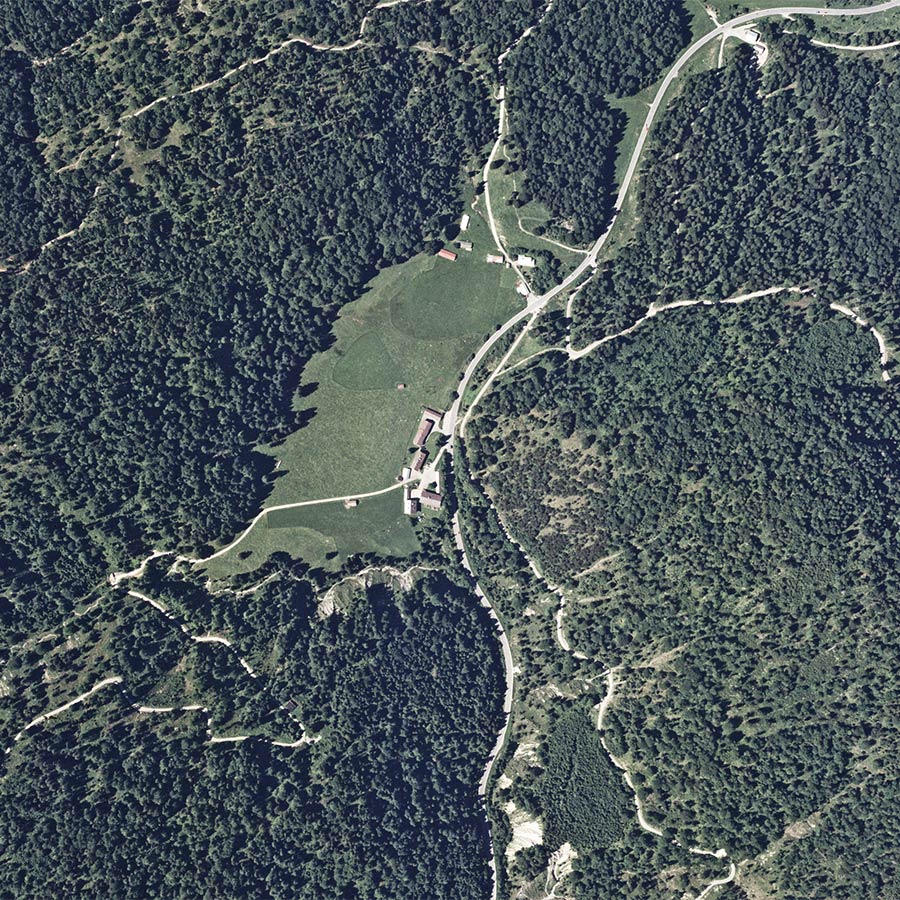 Achenpass, Arberstraße, Luftbild, 2000 Luftbild des Achenpasses aus dem Jahr 2000